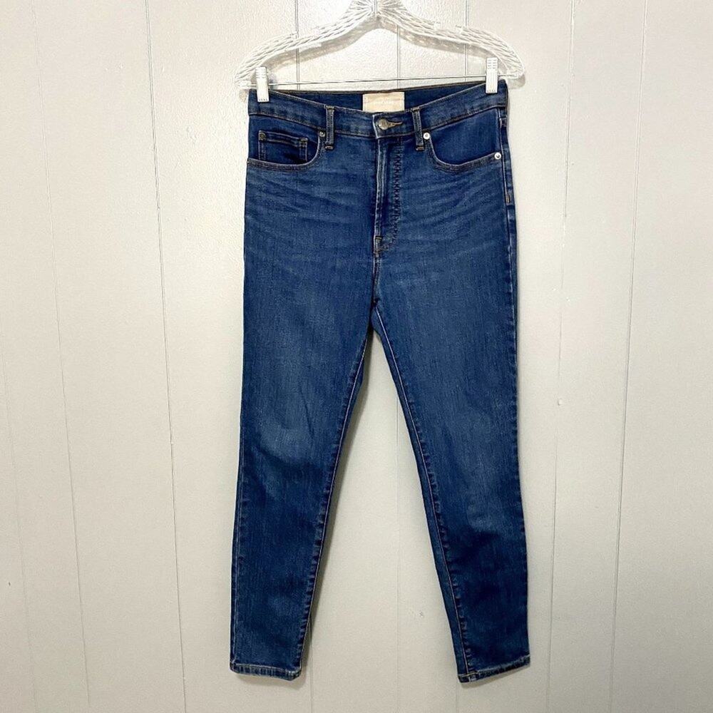 Everlane Blue Dark Wash Denim High Rise Skinny Ankle Classic Minimalist Jeans 28
